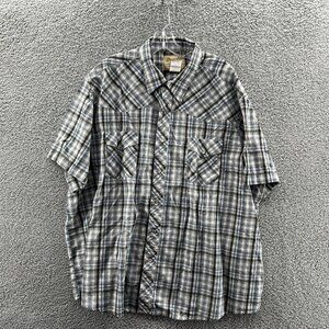 Wrangler Pearl Snap Shirt Mens 3XL Short Sleeve Multicolor Plaid